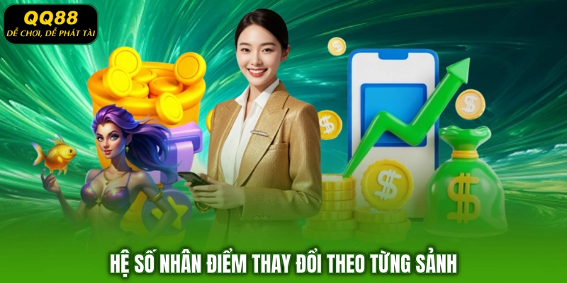 Hệ số nhân điểm thay đổi theo từng sảnh