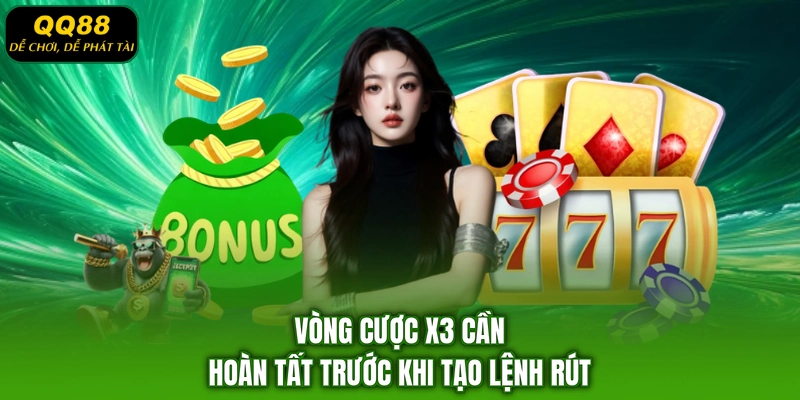Vòng cược x3 cần hoàn tất trước khi tạo lệnh rút